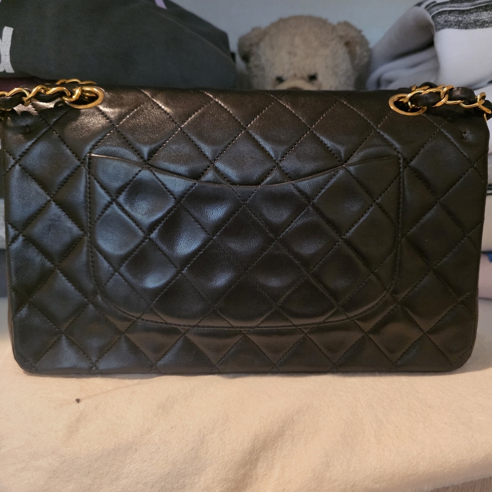 Vintage Chanel Quilted Lambskin Double Flap Shoulder Bag Small - Picture 6 of 16